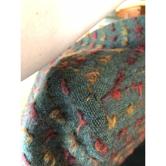 Vintage Elliot Lauren Open Front Textured Wool Blazer Jacket Brown Orange Silk - Picture 11 of 12